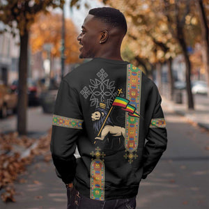 Ethiopia Saba Kemis Sweatshirt Lion Of Judah Black Color