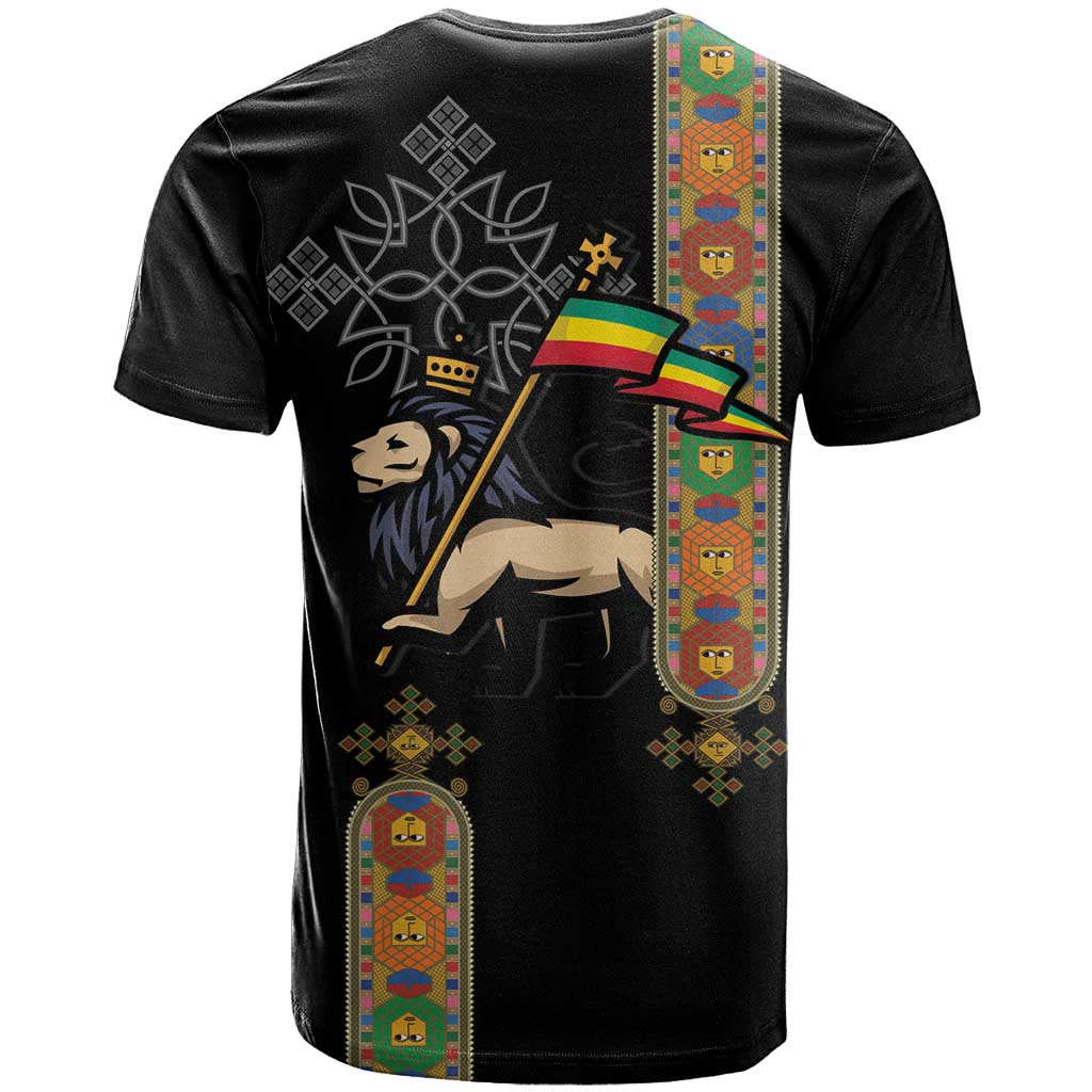 Ethiopia Saba Kemis T shirt Lion Of Judah Black Color