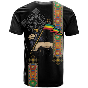 Ethiopia Saba Kemis T shirt Lion Of Judah Black Color