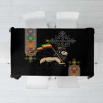 Ethiopia Saba Kemis Tablecloth Lion Of Judah Black Color