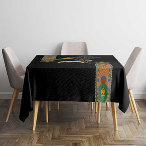 Ethiopia Saba Kemis Tablecloth Lion Of Judah Black Color