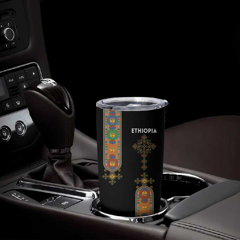 Ethiopia Saba Kemis Tumbler Cup Lion Of Judah Black Color