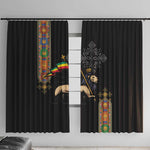 Ethiopia Saba Kemis Window Curtain Lion Of Judah Black Color