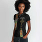 Ethiopia Saba Kemis Women Polo Shirt Lion Of Judah Black Color