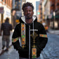 Ethiopia Saba Kemis Zip Hoodie Lion Of Judah Black Color