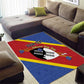 Personalized Happy Swaziland National Flag Day Area Rug Nguni Shield Flag Style - African Pattern