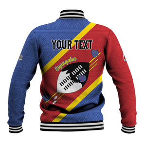 Personalized Happy Swaziland National Flag Day Baseball Jacket Nguni Shield Flag Style - African Pattern
