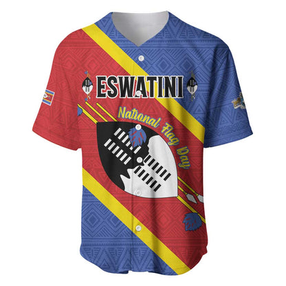 Personalized Happy Swaziland National Flag Day Baseball Jersey Nguni Shield Flag Style - African Pattern