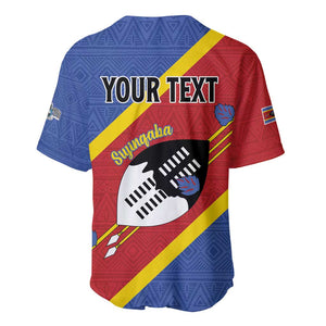 Personalized Happy Swaziland National Flag Day Baseball Jersey Nguni Shield Flag Style - African Pattern