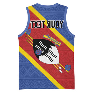 Personalized Happy Swaziland National Flag Day Basketball Jersey Nguni Shield Flag Style - African Pattern - African Pride