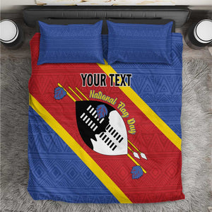 Personalized Happy Swaziland National Flag Day Bedding Set Nguni Shield Flag Style - African Pattern