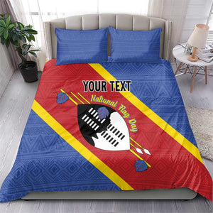 Personalized Happy Swaziland National Flag Day Bedding Set Nguni Shield Flag Style - African Pattern