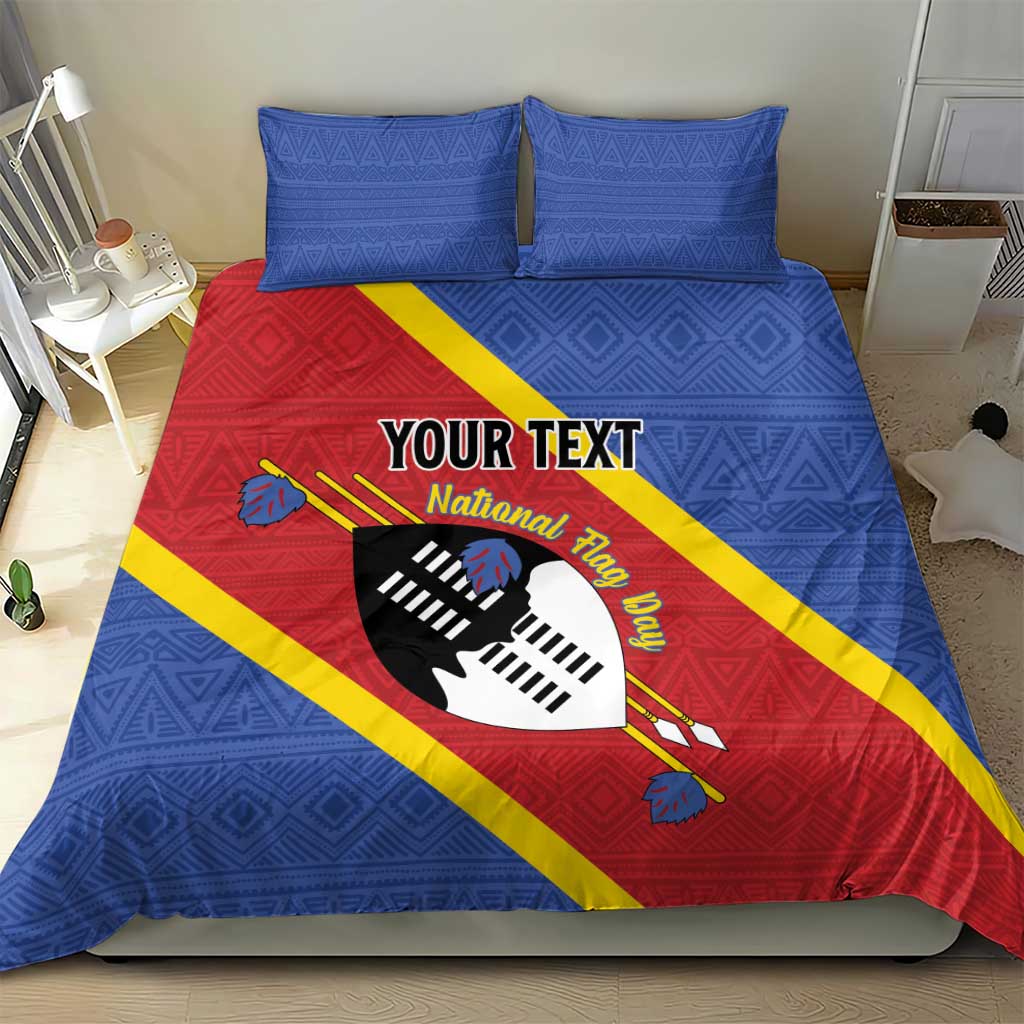 Personalized Happy Swaziland National Flag Day Bedding Set Nguni Shield Flag Style - African Pattern