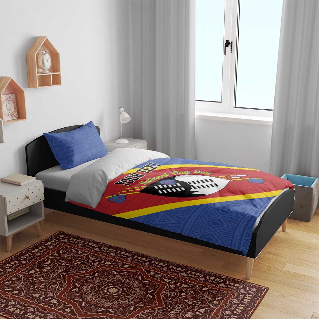 Personalized Happy Swaziland National Flag Day Bedding Set Nguni Shield Flag Style - African Pattern