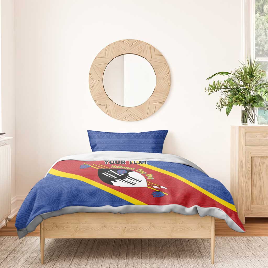Personalized Happy Swaziland National Flag Day Bedding Set Nguni Shield Flag Style - African Pattern