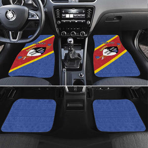 Personalized Happy Swaziland National Flag Day Car Mats Nguni Shield Flag Style - African Pattern