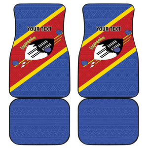 Personalized Happy Swaziland National Flag Day Car Mats Nguni Shield Flag Style - African Pattern