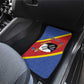 Personalized Happy Swaziland National Flag Day Car Mats Nguni Shield Flag Style - African Pattern