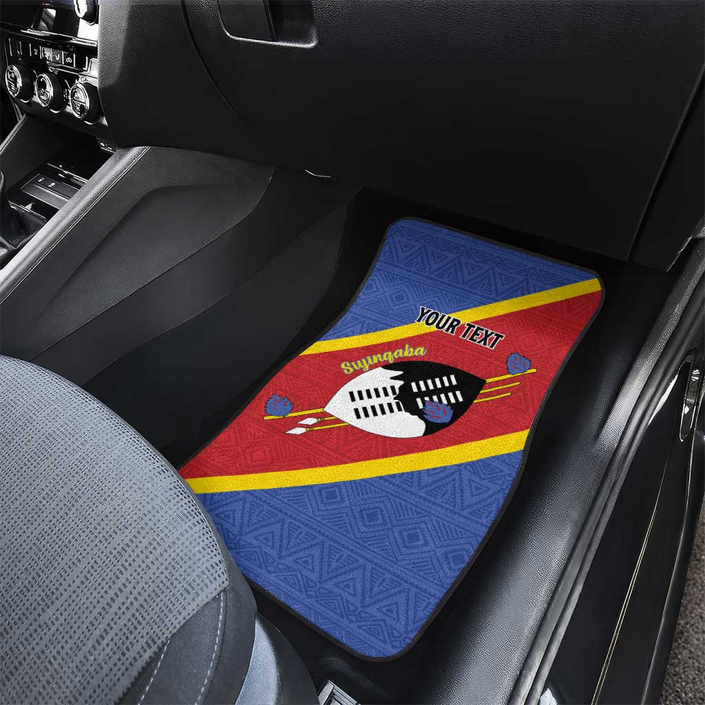 Personalized Happy Swaziland National Flag Day Car Mats Nguni Shield Flag Style - African Pattern