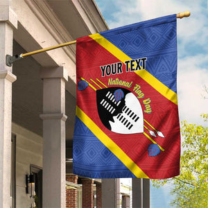 Personalized Happy Swaziland National Flag Day Garden Flag Nguni Shield Flag Style - African Pattern