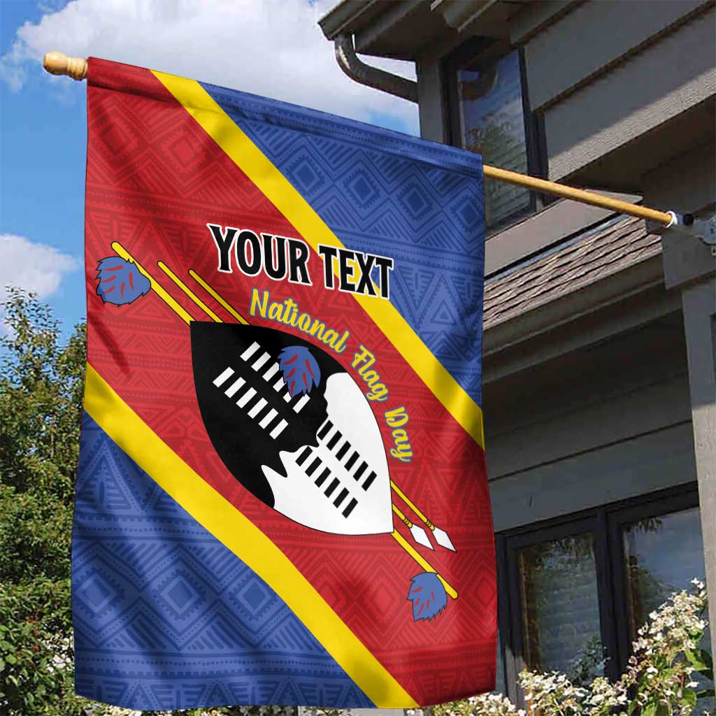 Personalized Happy Swaziland National Flag Day Garden Flag Nguni Shield Flag Style - African Pattern