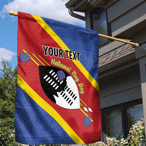 Personalized Happy Swaziland National Flag Day Garden Flag Nguni Shield Flag Style - African Pattern