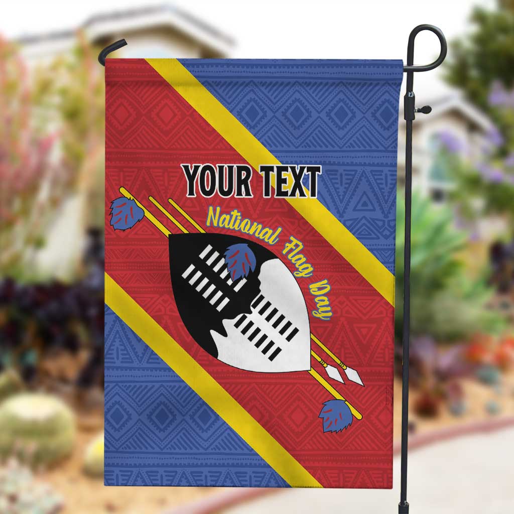 Personalized Happy Swaziland National Flag Day Garden Flag Nguni Shield Flag Style - African Pattern