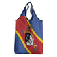 Personalized Happy Swaziland National Flag Day Grocery Bag Nguni Shield Flag Style - African Pattern