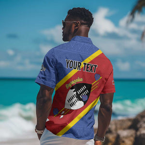 Personalized Happy Swaziland National Flag Day Hawaiian Shirt Nguni Shield Flag Style - African Pattern