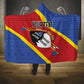 Personalized Happy Swaziland National Flag Day Hooded Blanket Nguni Shield Flag Style - African Pattern