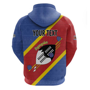 Personalized Happy Swaziland National Flag Day Hoodie Nguni Shield Flag Style - African Pattern