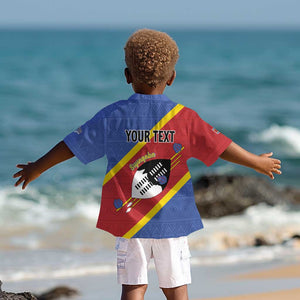 Personalized Happy Swaziland National Flag Day Kid Hawaiian Shirt Nguni Shield Flag Style - African Pattern