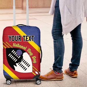 Personalized Happy Swaziland National Flag Day Luggage Cover Nguni Shield Flag Style - African Pattern