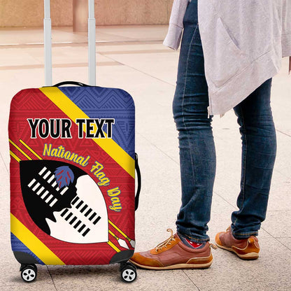 Personalized Happy Swaziland National Flag Day Luggage Cover Nguni Shield Flag Style - African Pattern