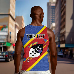 Personalized Happy Swaziland National Flag Day Men Tank Top Nguni Shield Flag Style - African Pattern
