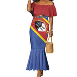 Personalized Happy Swaziland National Flag Day Mermaid Dress Nguni Shield Flag Style - African Pattern