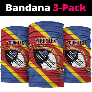 Personalized Happy Swaziland National Flag Day Neck Gaiter Nguni Shield Flag Style - African Pattern LT15