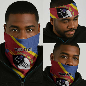 Personalized Happy Swaziland National Flag Day Neck Gaiter Nguni Shield Flag Style - African Pattern LT15