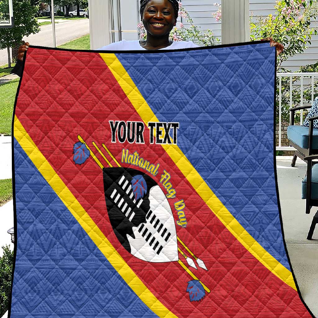 Personalized Happy Swaziland National Flag Day Quilt Nguni Shield Flag Style - African Pattern