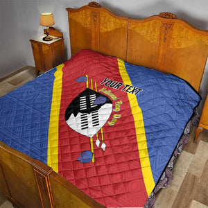 Personalized Happy Swaziland National Flag Day Quilt Nguni Shield Flag Style - African Pattern