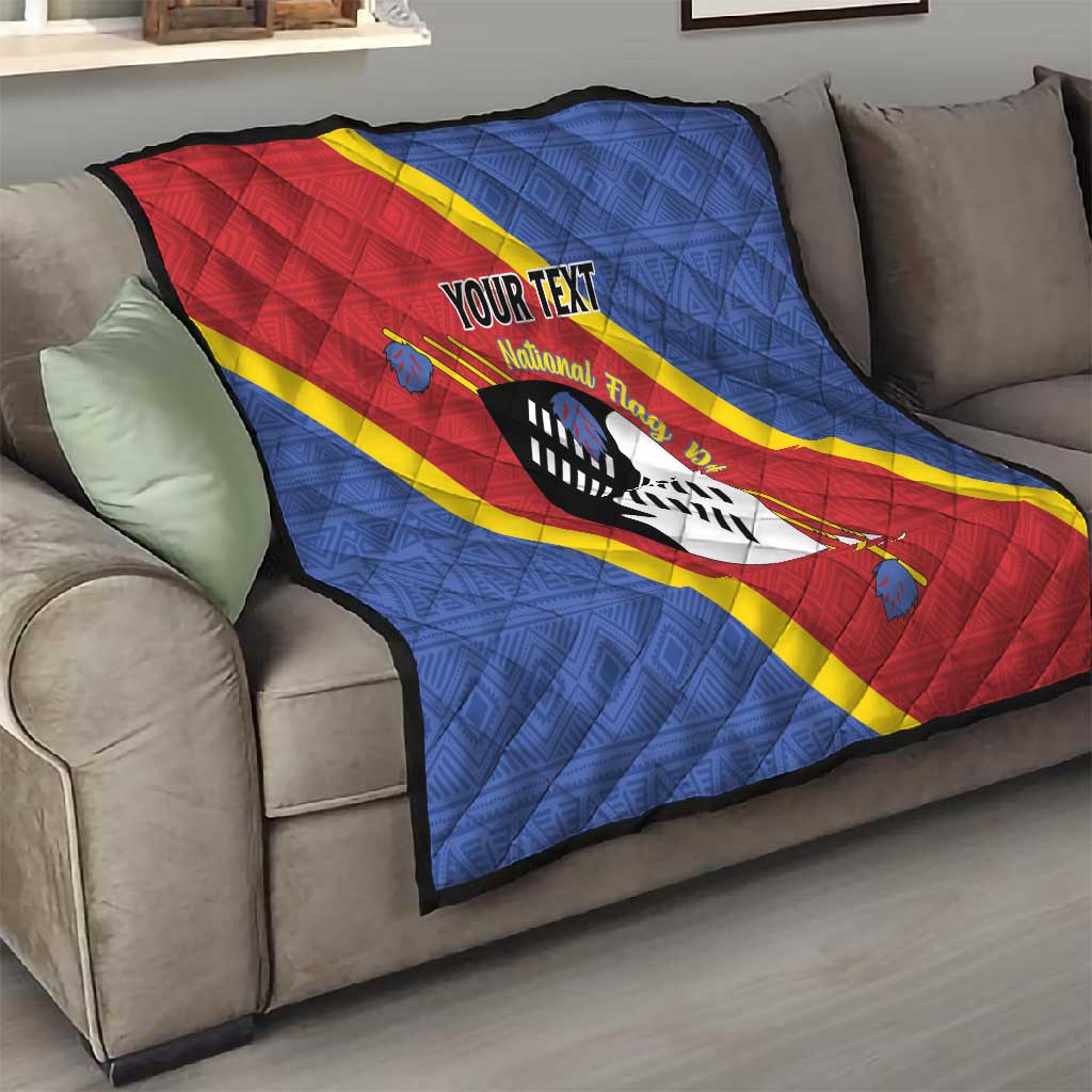 Personalized Happy Swaziland National Flag Day Quilt Nguni Shield Flag Style - African Pattern