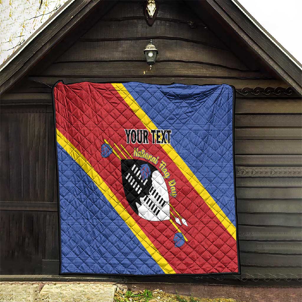 Personalized Happy Swaziland National Flag Day Quilt Nguni Shield Flag Style - African Pattern