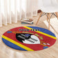 Personalized Happy Swaziland National Flag Day Round Carpet Nguni Shield Flag Style - African Pattern
