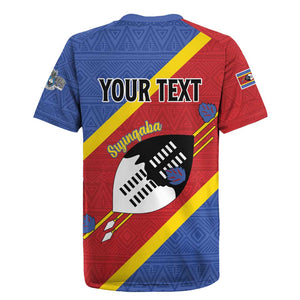 Personalized Happy Swaziland National Flag Day Rugby Jersey Nguni Shield Flag Style - African Pattern