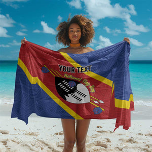Personalized Happy Swaziland National Flag Day Sarong Nguni Shield Flag Style - African Pattern