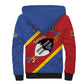 Personalized Happy Swaziland National Flag Day Sherpa Hoodie Nguni Shield Flag Style - African Pattern