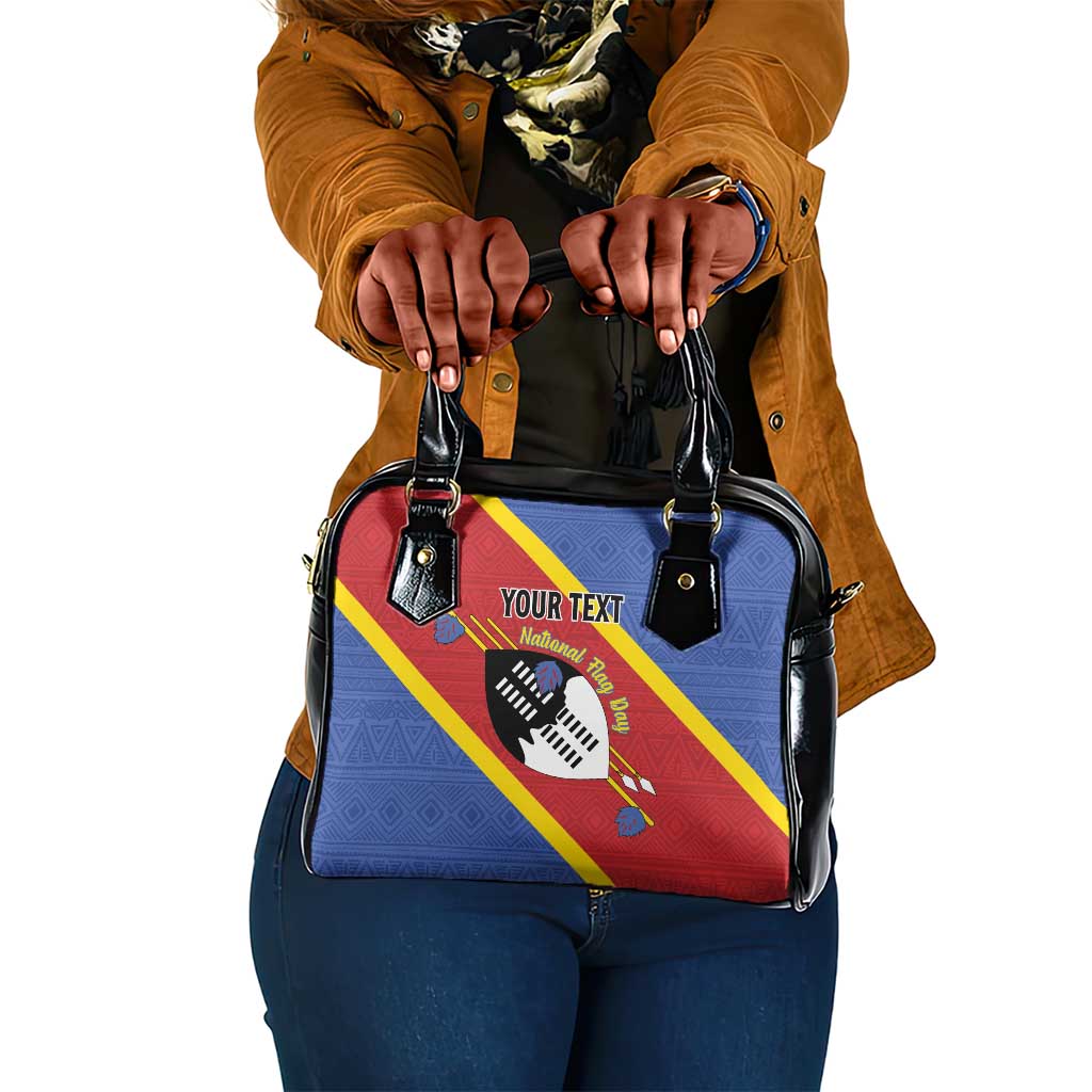 Personalized Happy Swaziland National Flag Day Shoulder Handbag Nguni Shield Flag Style - African Pattern