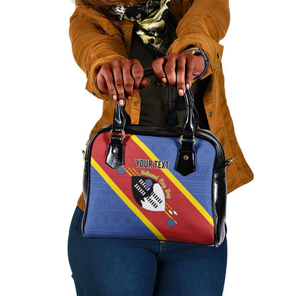 Personalized Happy Swaziland National Flag Day Shoulder Handbag Nguni Shield Flag Style - African Pattern