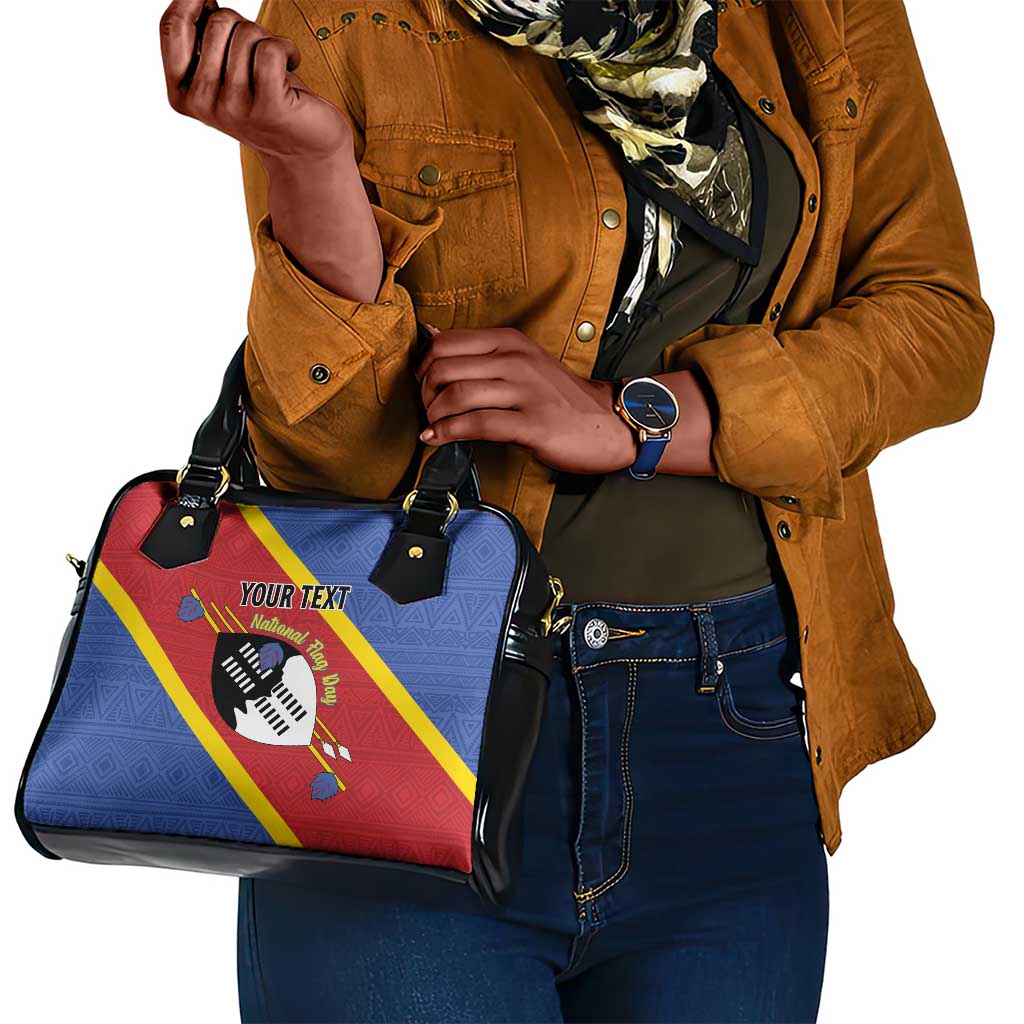 Personalized Happy Swaziland National Flag Day Shoulder Handbag Nguni Shield Flag Style - African Pattern