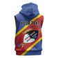 Personalized Happy Swaziland National Flag Day Sleeveless Hoodie Nguni Shield Flag Style - African Pattern - African Pride